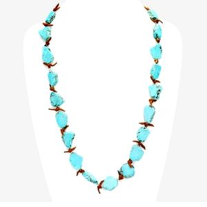 Turquoise Natural Stone Long Necklace